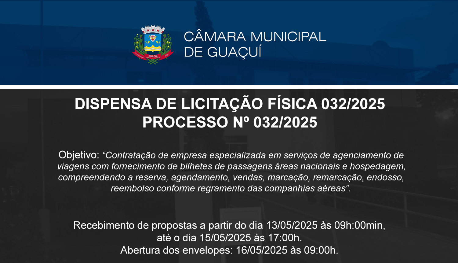 DISPENSA DE LICITAÇÃO Nº 032/2025